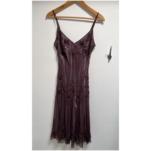 Enchanted Fairy Plum Beaded Slip Dress